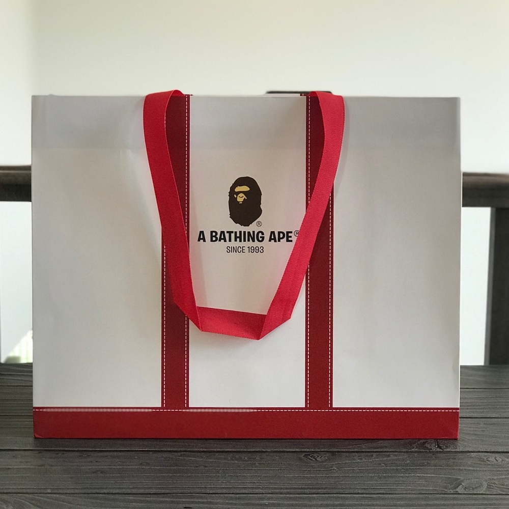 Bape A Bathing Ape Red Gift Shoppers Bag - Picture 4 of 7